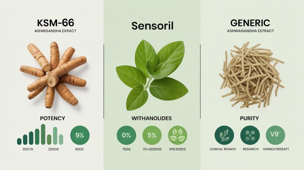 KSM-66 vs Sensoril vs Standard Extract