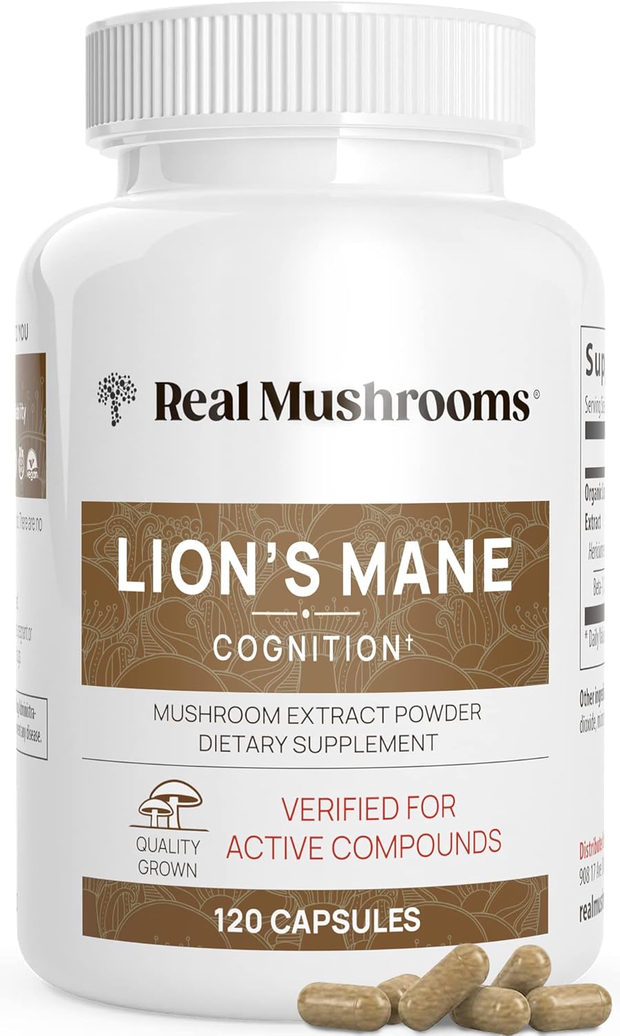 Lions Mane Mushroom Cognition (120 Capsules) Lions Mane Mushroom Powder Extract Capsules