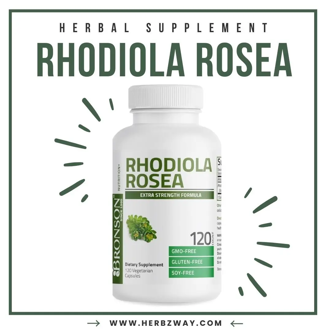 Bronson Rhodiola Rosea Vegetarian Capsules - Adaptogenic Herb - Brain, Stress & Mood Support - Non-GMO, 120 Count