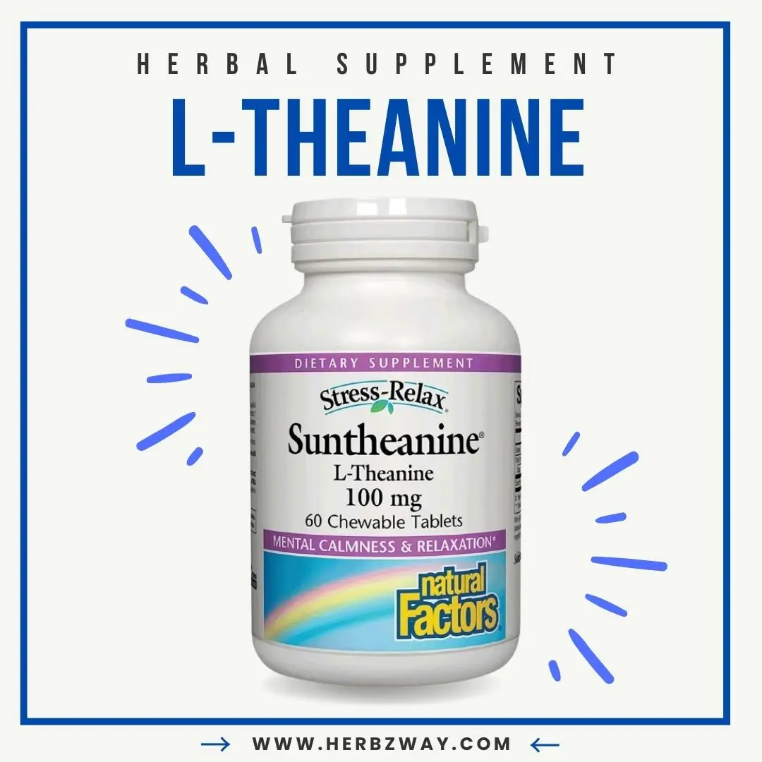Suntheanine L-Theanine 100 mg - Health Supplement for Calm Outlook - L-Theanine Supplement