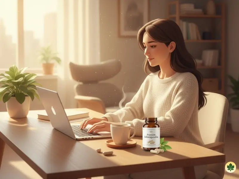 Taking ashwagandha in the morning for anxiety and stress relief