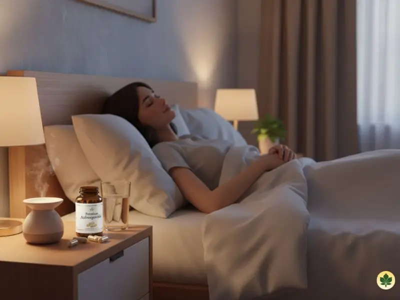 Taking ashwagandha at night to improve sleep quality and relaxation