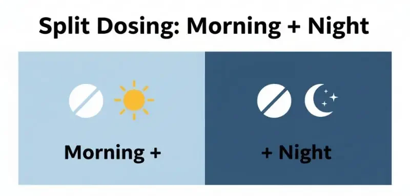 Split dosing ashwagandha morning and night for all-day stress relief