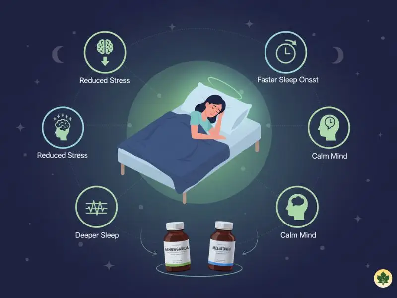 Benefits of combining ashwagandha and melatonin for stress relief and better sleep