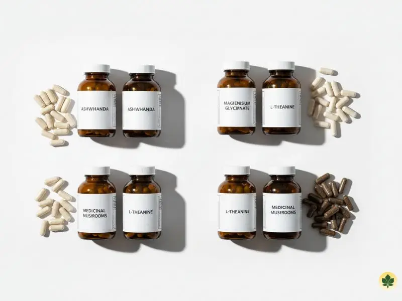 Top anxiety supplements including ashwagandha magnesium and mushroom blends