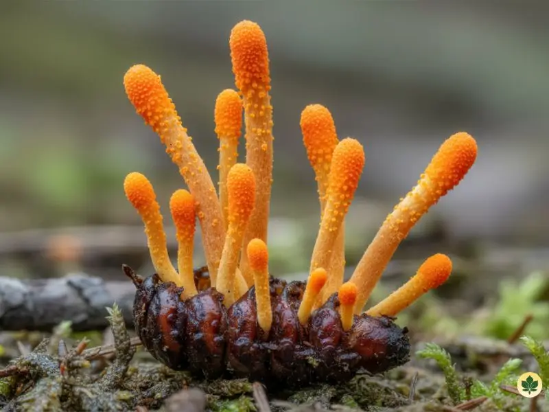 Cordyceps militaris mushroom used in modern athletic supplements