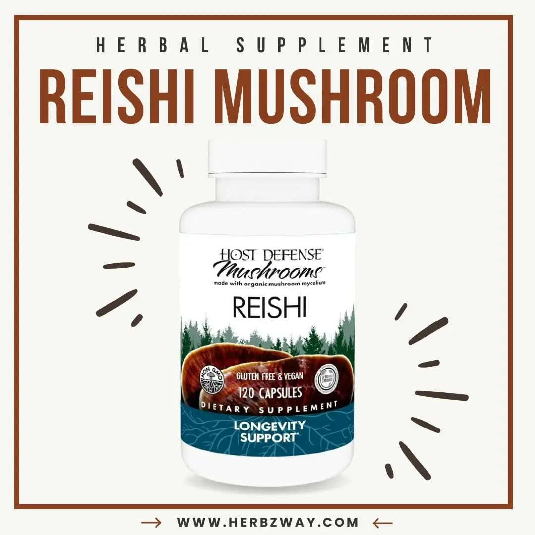 Host Defense Reishi Mushroom Capsules — certified organic reishi mushroom supplement for heart, immune, and daily wellness support