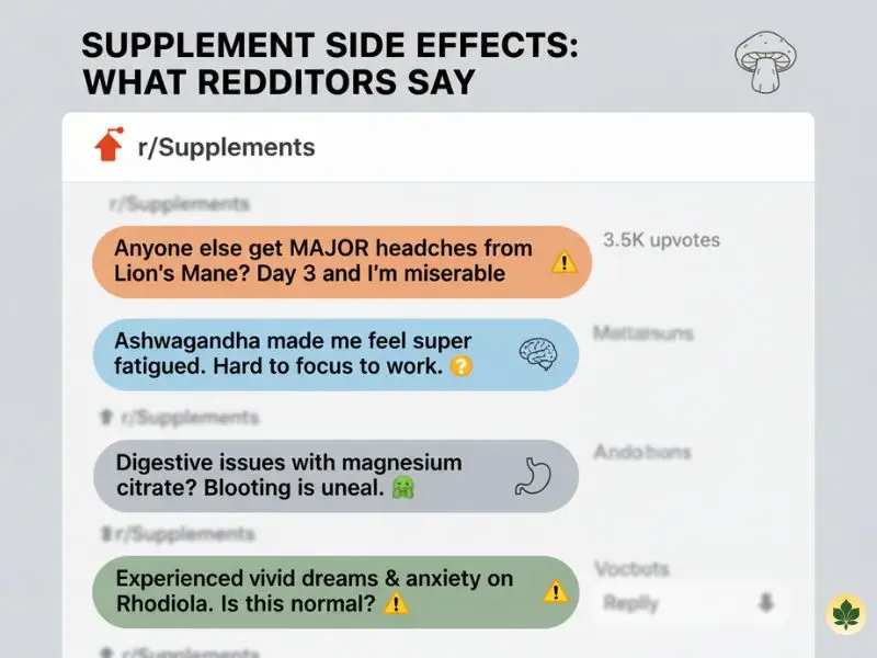 Lions mane side effects discussed by Reddit users