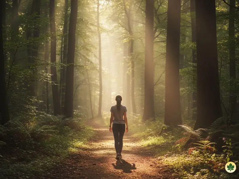 Walking in nature as a natural remedy to reduce anxiety.