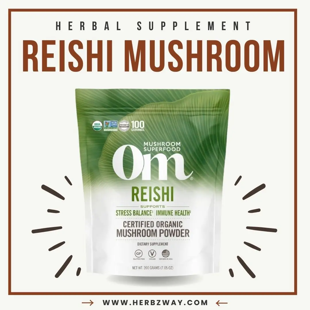 OM Mushroom Superfood Reishi Mushroom Capsules — organic vegan adaptogen for stress relief and immune support