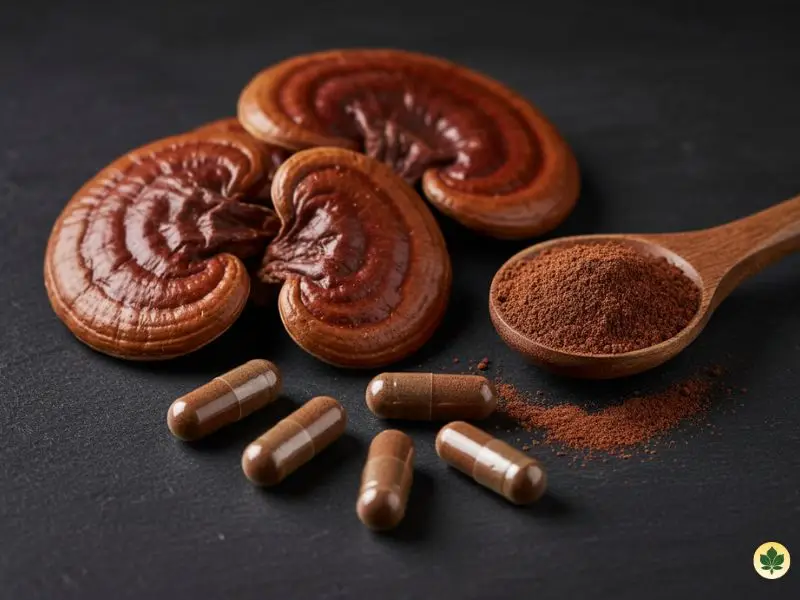 Reishi mushroom supplement used as a natural sleep aid without melatonin