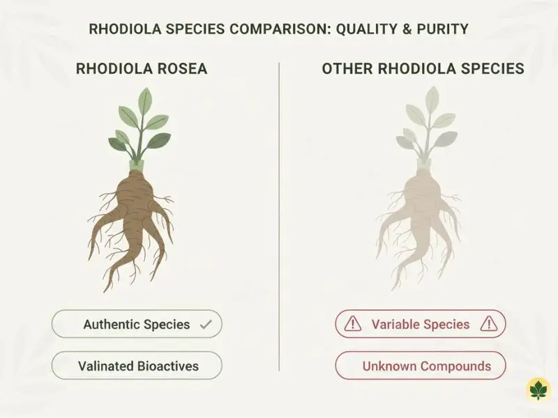 Difference between rhodiola rosea and other rhodiola species used in supplements
