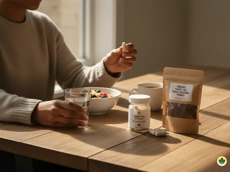 Best time of day to take turkey tail supplements for immune support