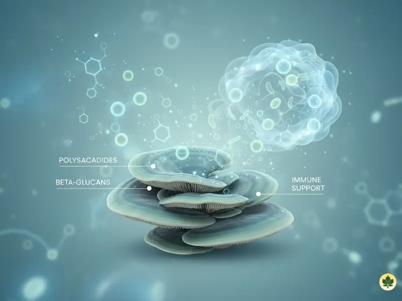 Polysaccharides and beta glucans in turkey tail mushrooms for immune health