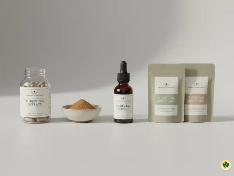 Turkey tail supplement forms capsules powder liquid extract comparison