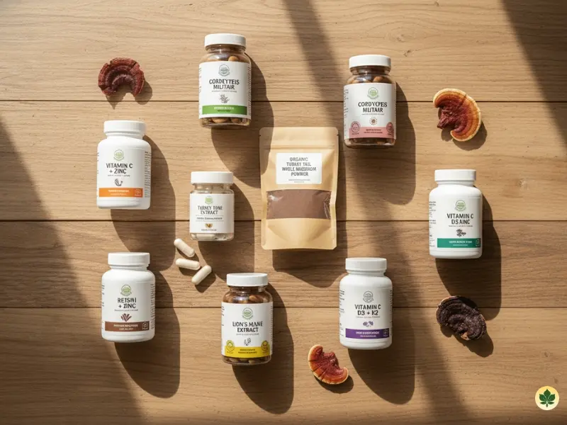 Combining turkey tail with other medicinal mushrooms and supplements