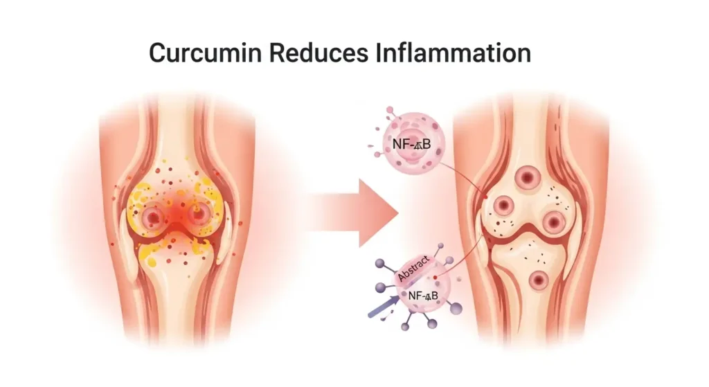 How curcumin reduces inflammation at the cellular level