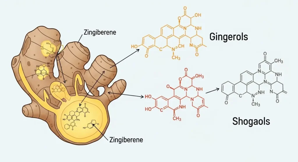 ginger active compounds gingerols and shogaols health benefits
