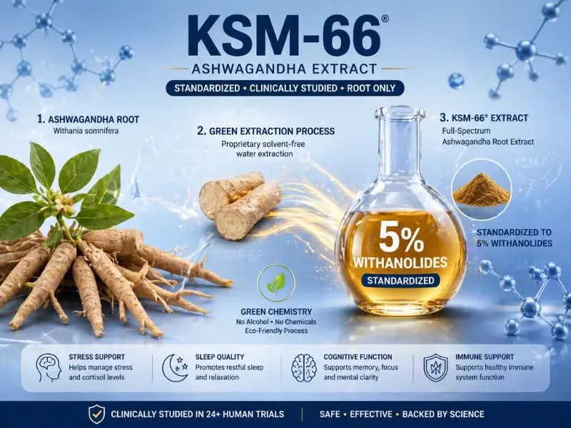 ksm-66 ashwagandha root extract withanolides scientific illustration