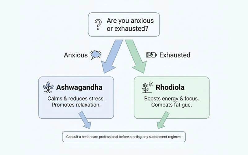 how to choose between ashwagandha and rhodiola