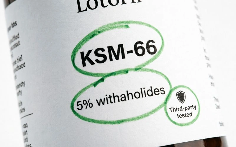 how to read ashwagandha supplement label KSM-66 withanolide percentage