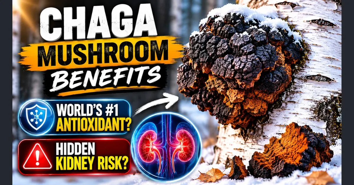 chaga mushroom benefits antioxidant and kidney risk explained