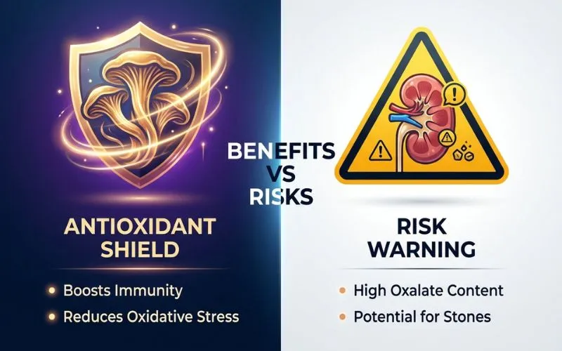 chaga mushroom benefits vs risks antioxidant and kidney safety