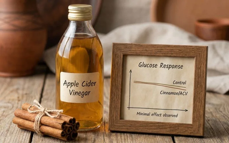 cinnamon and apple cider vinegar small effect blood sugar