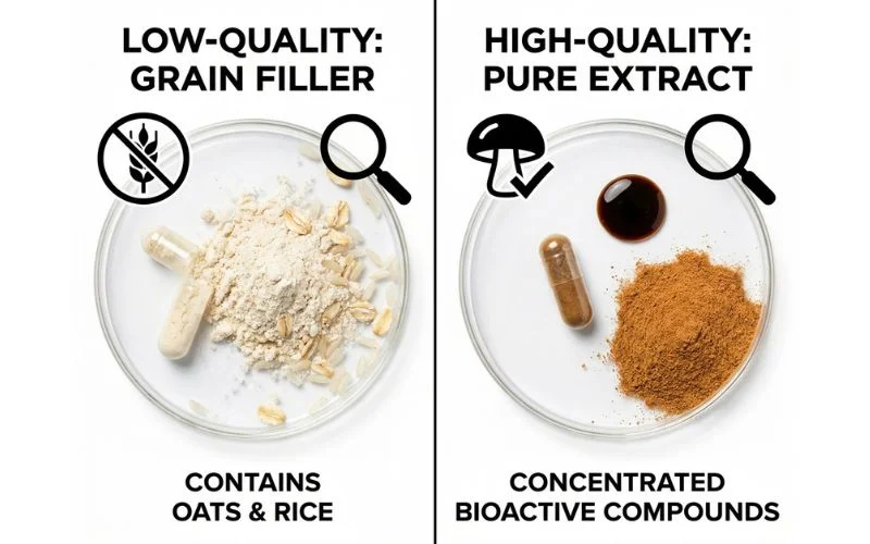 cordyceps supplement grain substrate vs pure extract difference