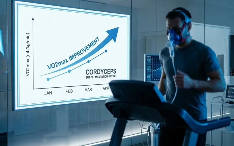 cordyceps VO2max improvement clinical trial results chart