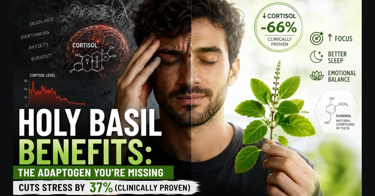 holy basil benefits for stress cortisol reduction and focus improvement