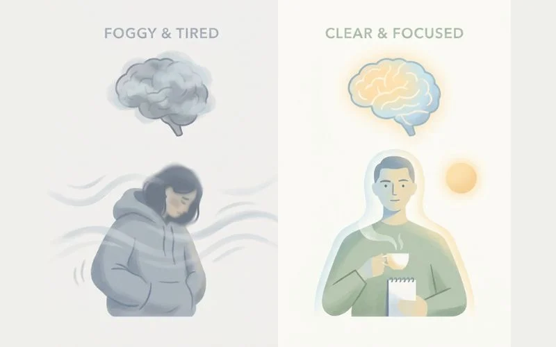 lion's mane for brain fog before after mental clarity improvement
