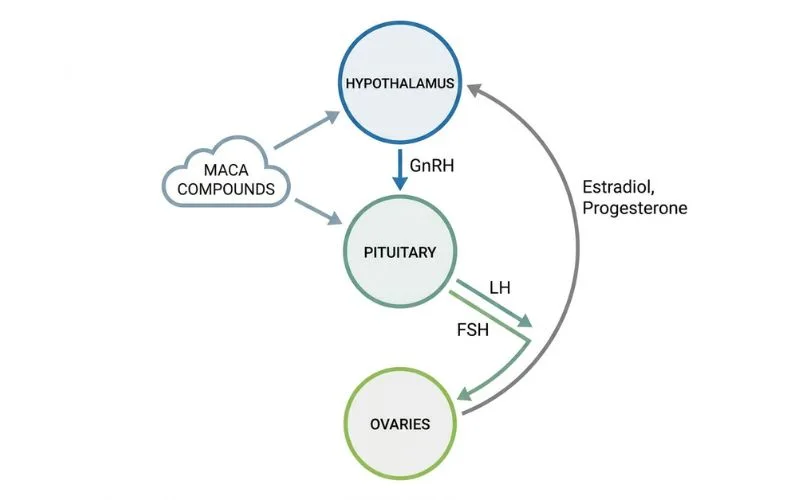 maca root for women hpo axis hormone regulation mechanism