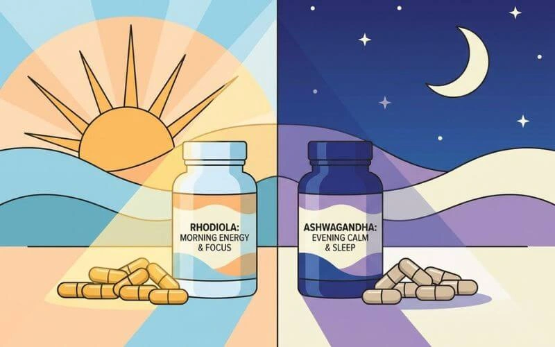 Best time to take rhodiola and ashwagandha