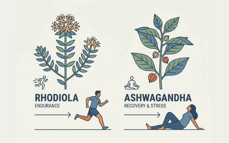 rhodiola vs ashwagandha for workout performance