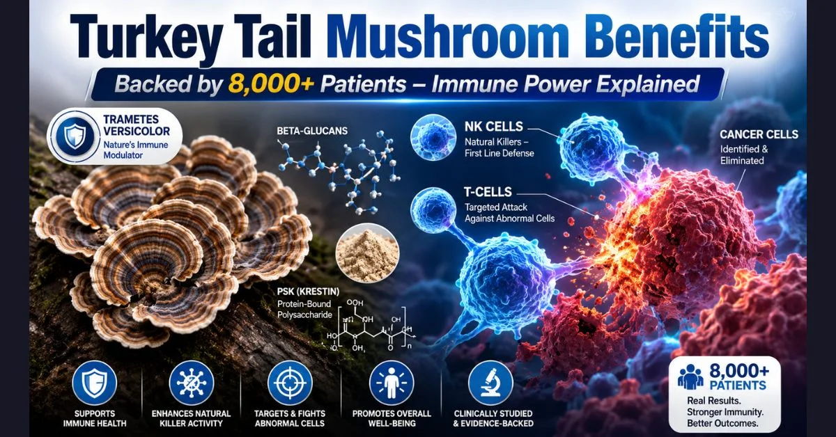 turkey tail mushroom benefits for immune system and cancer research PSK visualization