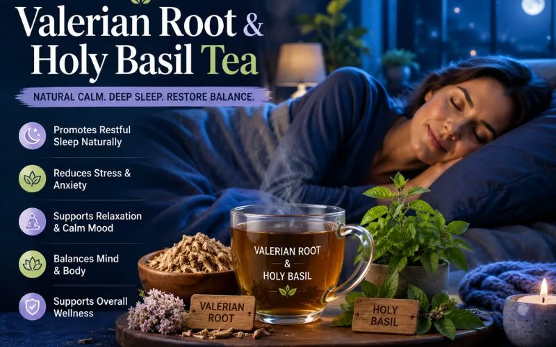 valerian root and holy basil menopause sleep stress relief